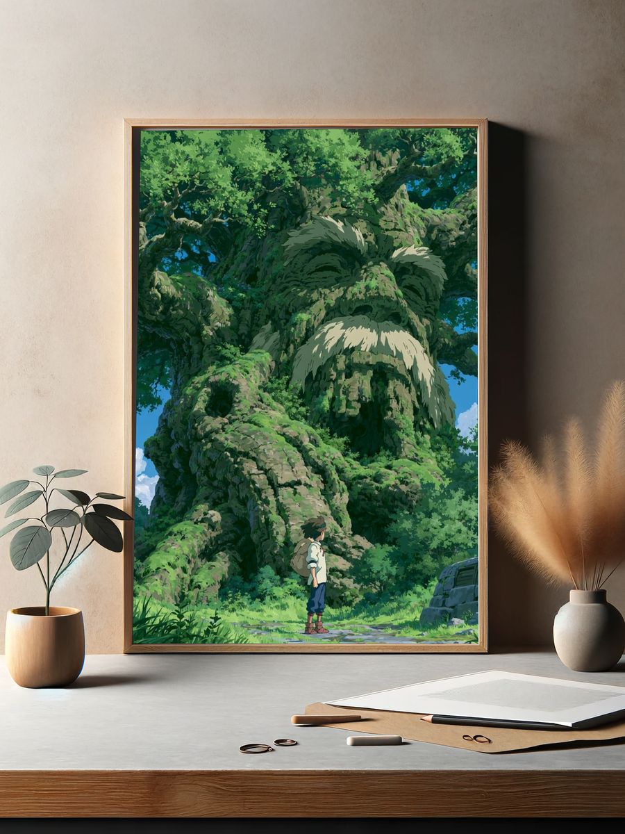 Ancient Tree Spirit Illustration Poster. — room view 2