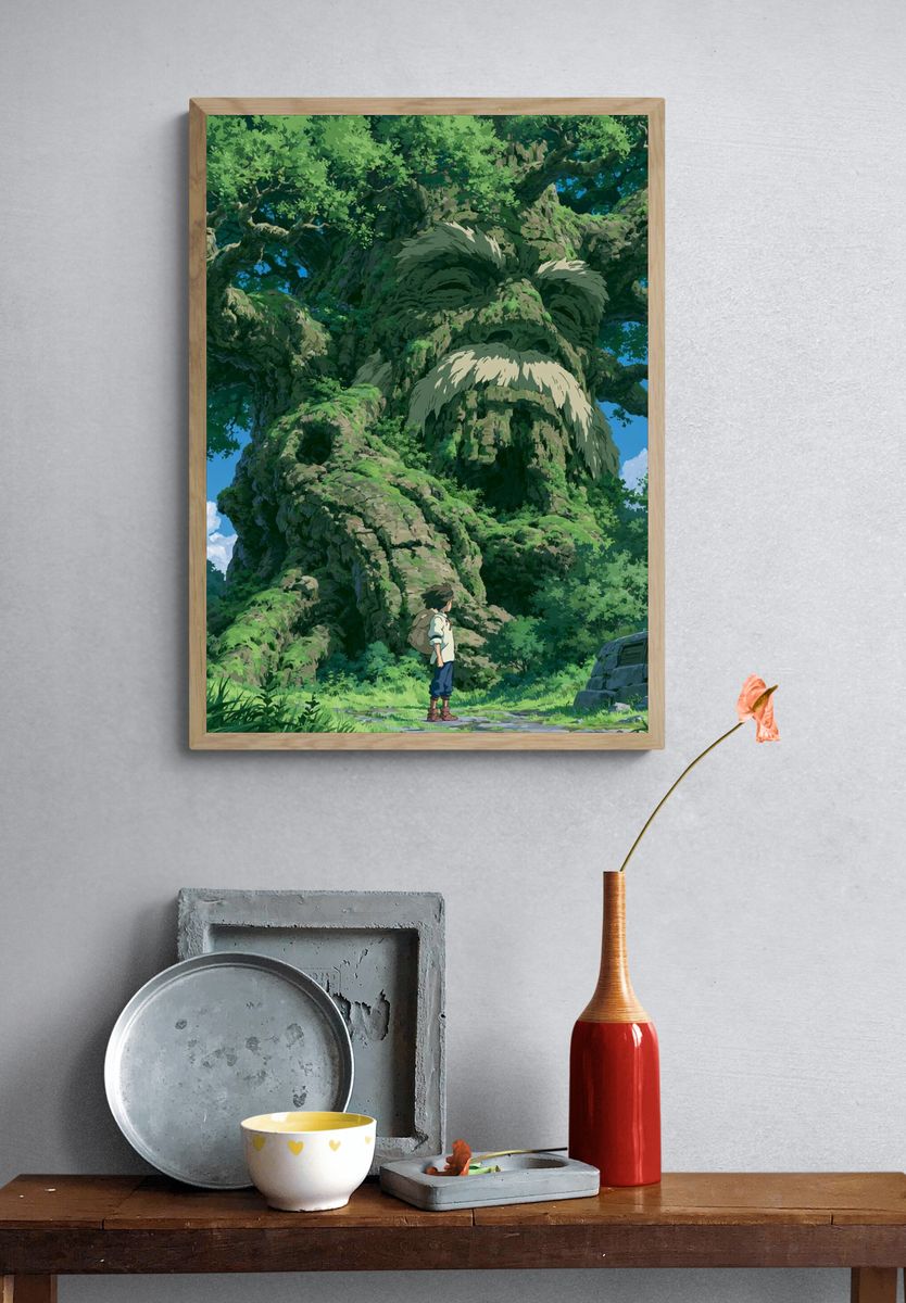 Ancient Tree Spirit Illustration Poster. — room view 3