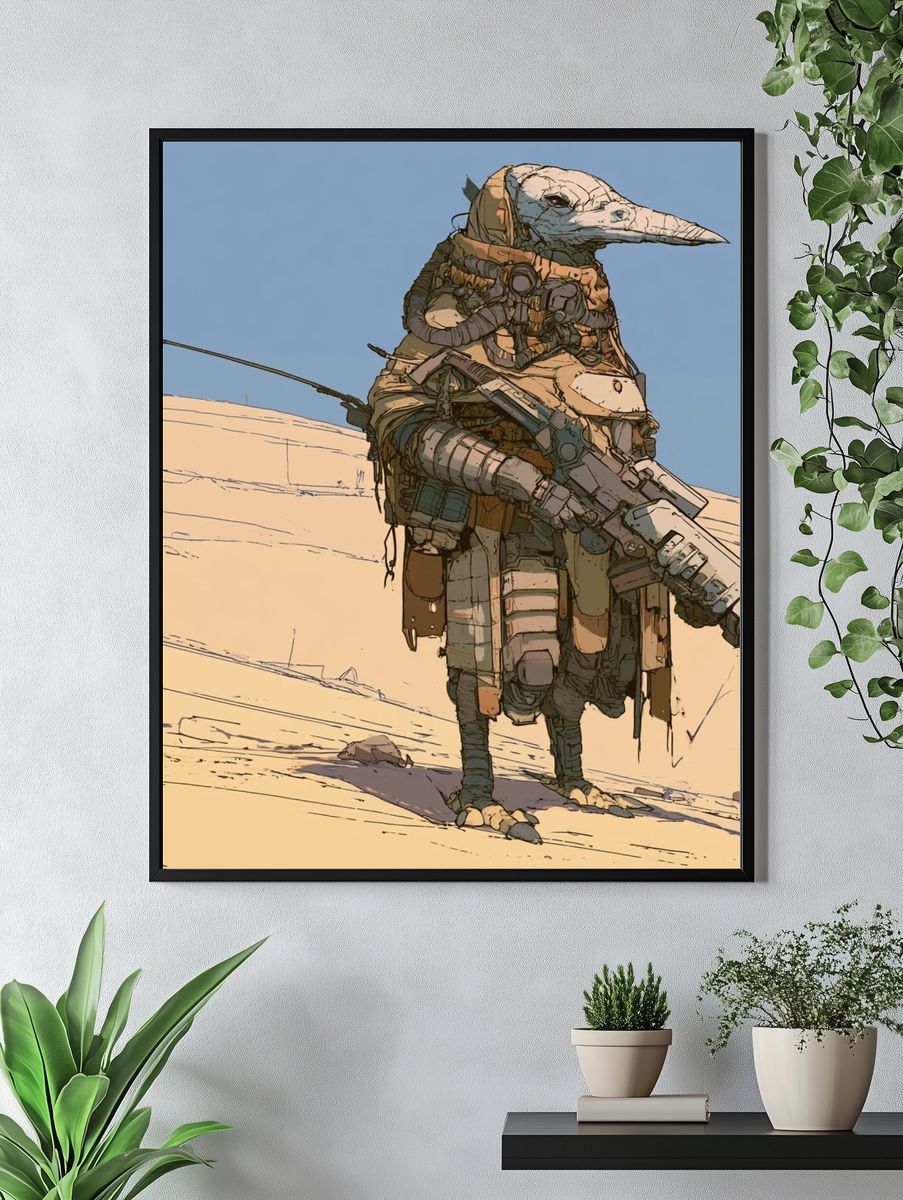 Desert Sentinel Sci-Fi Illustration Poster. — room view 4