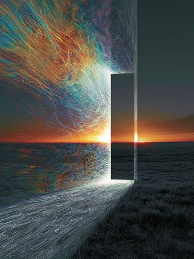 Surreal Sunset Portal Print. poster print