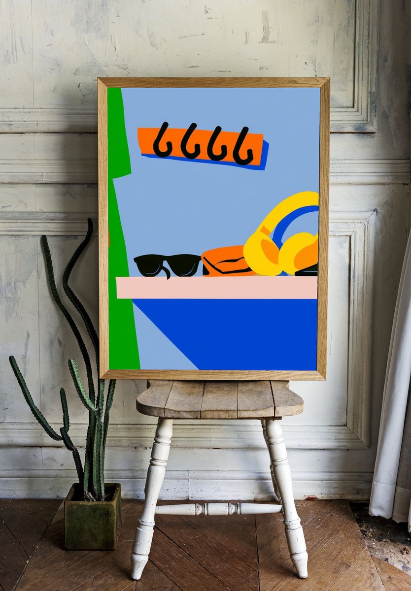 Colorful Sunglasses Still Life Poster. room preview