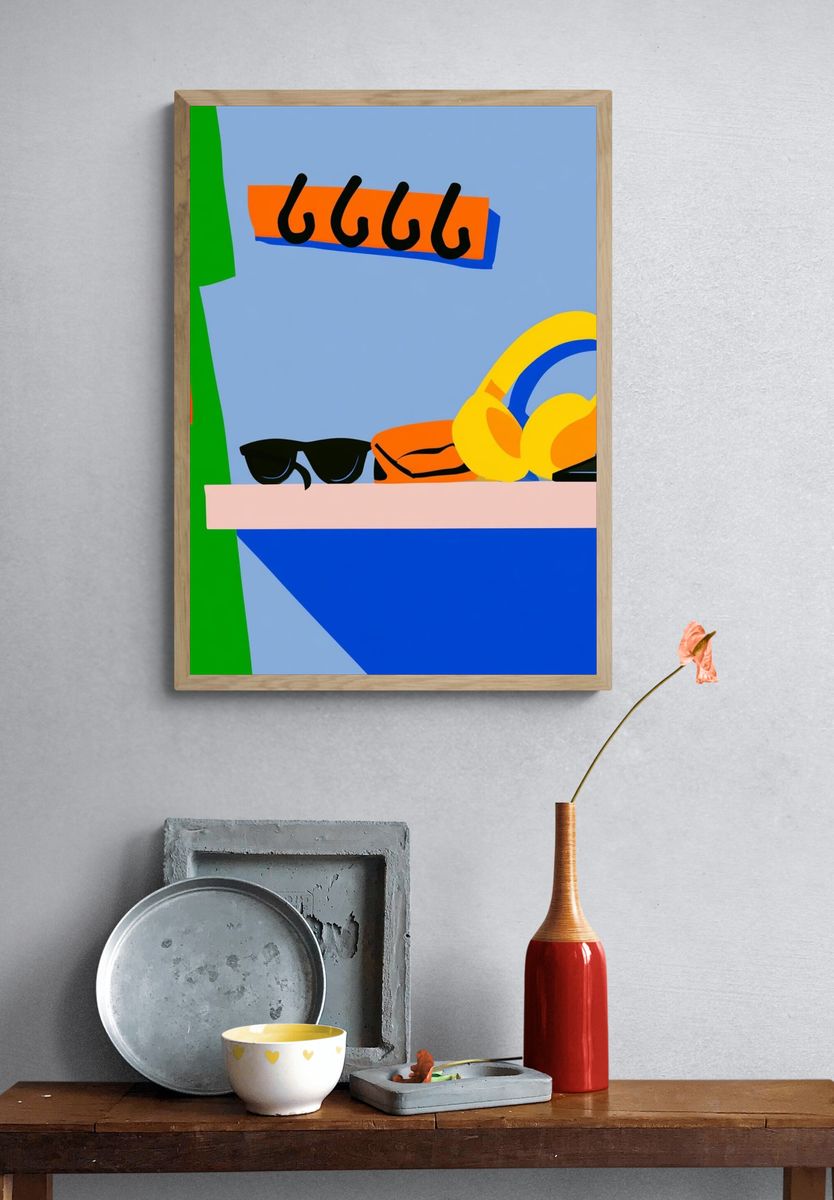 Colorful Sunglasses Still Life Poster. — room view 3
