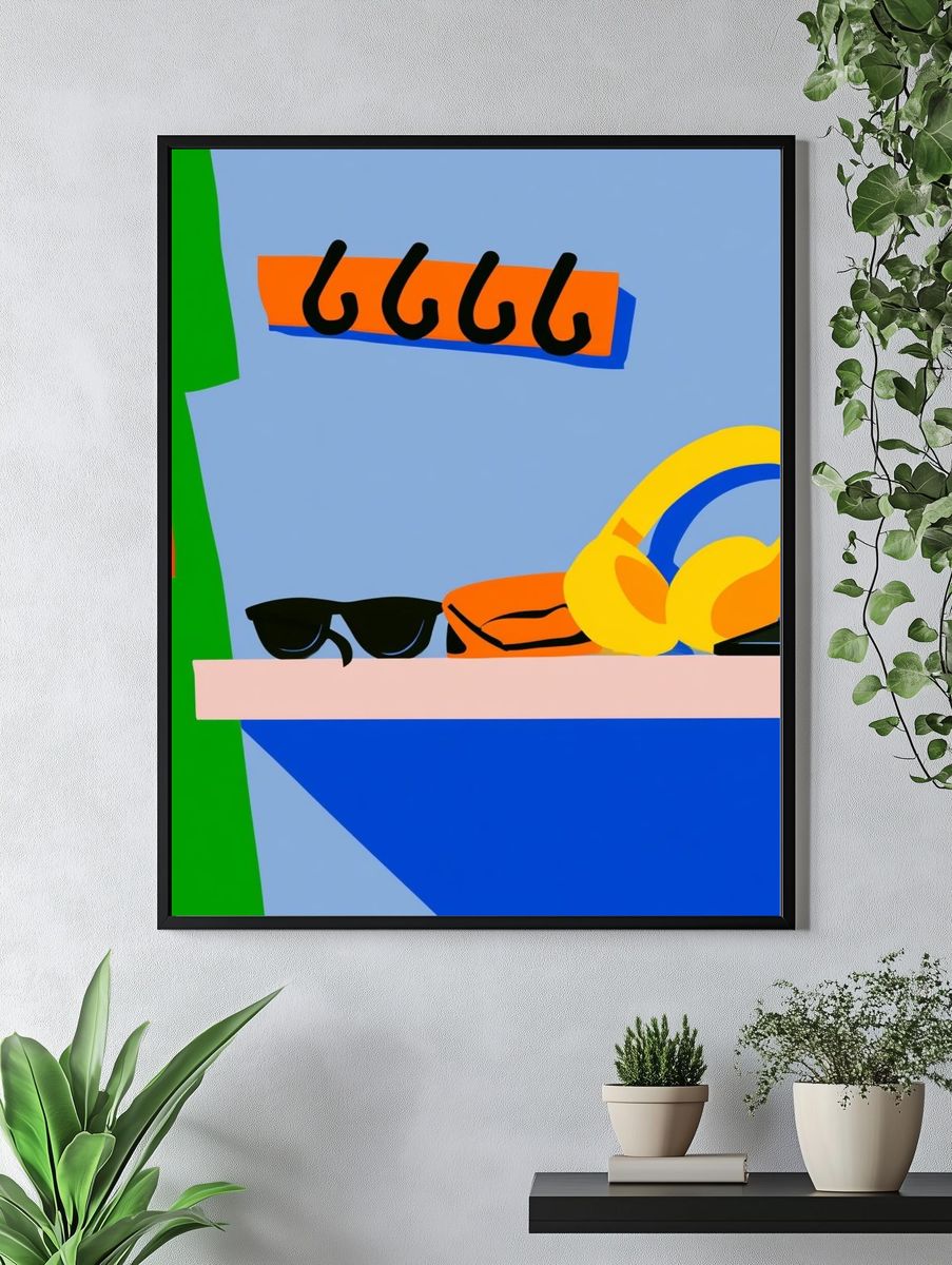 Colorful Sunglasses Still Life Poster. — room view 4