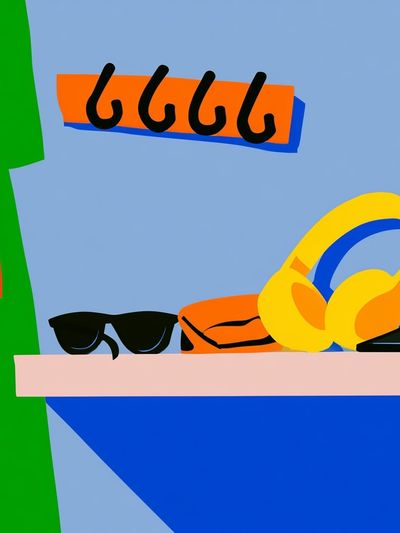 Colorful Sunglasses Still Life Poster. poster