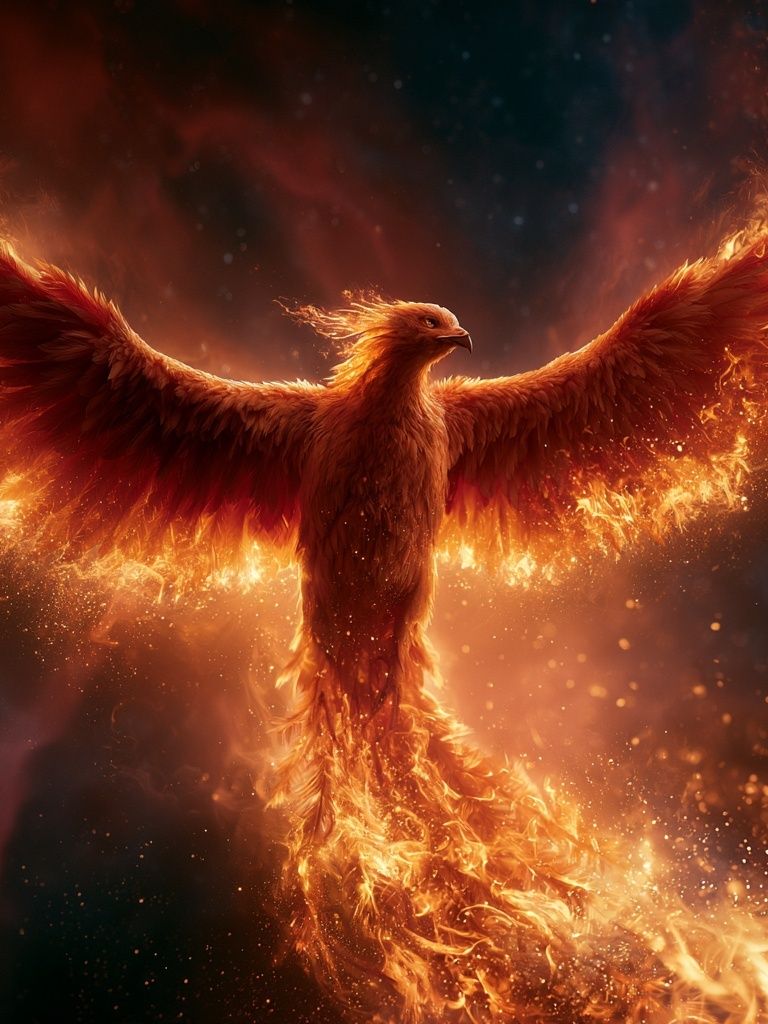 Phoenix Rising Illustration Poster. poster detail