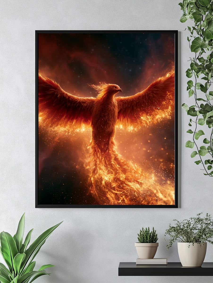 Phoenix Rising Illustration Poster. — room view 4