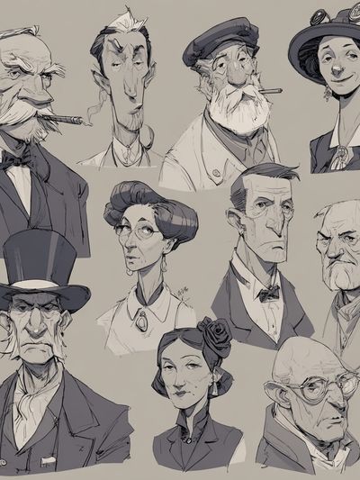 Character Portrait Sketch Print. poster