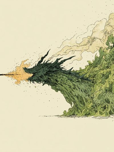 Emerald Dragon Burst Illustration Poster. poster