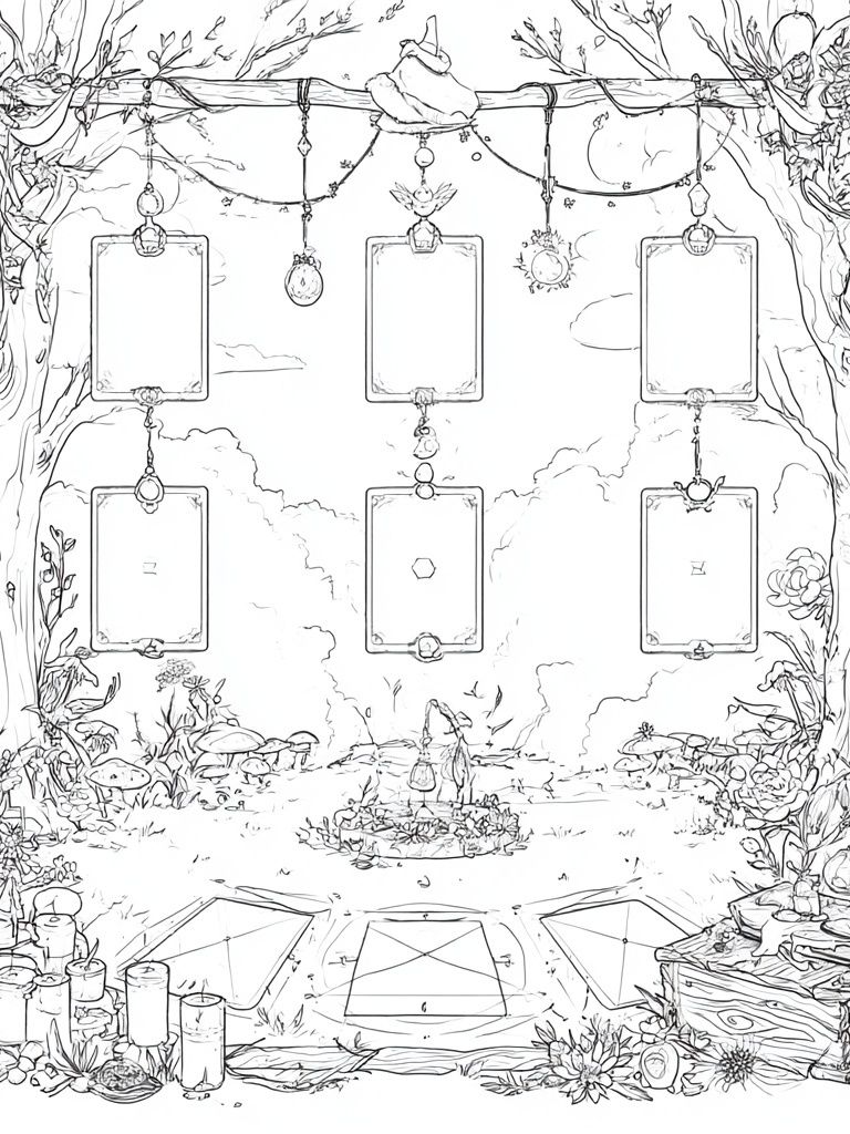 Enchanted Garden Frame Illustration Poster. poster — illustration art