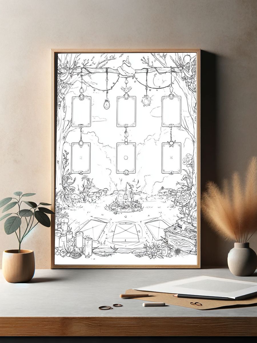 Enchanted Garden Frame Illustration Poster. — room view 2