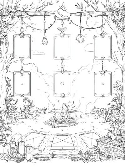 Enchanted Garden Frame Illustration Poster. poster