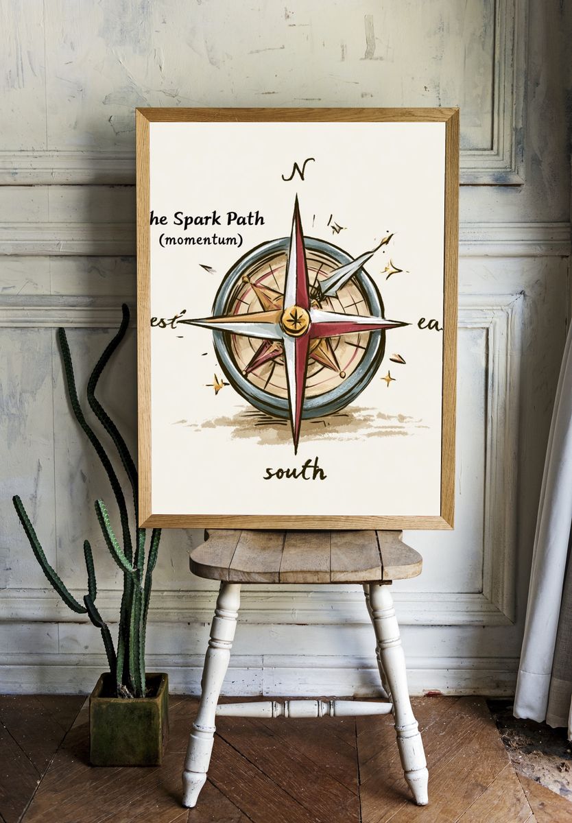 The Spark Path Compass Poster. room preview