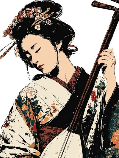 Geisha Portrait Illustration Poster. poster print