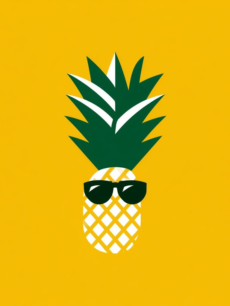 Cool Pineapple Illustration Poster. poster detail