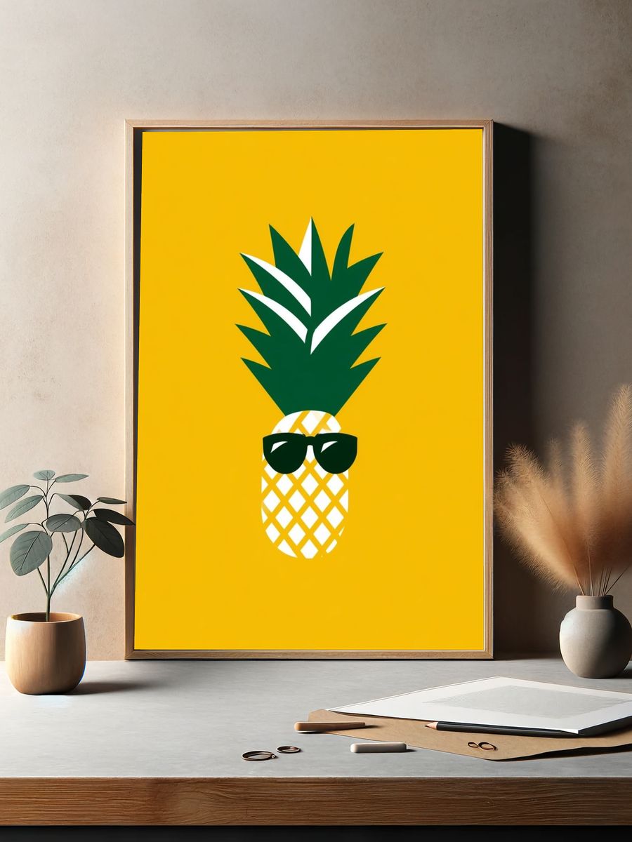 Cool Pineapple Illustration Poster. — room view 2