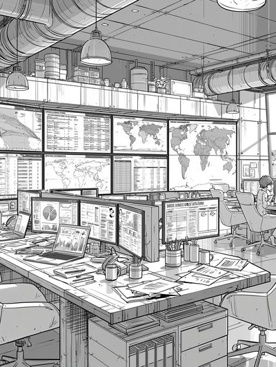 Modern Analytics Office Illustration Poster. poster