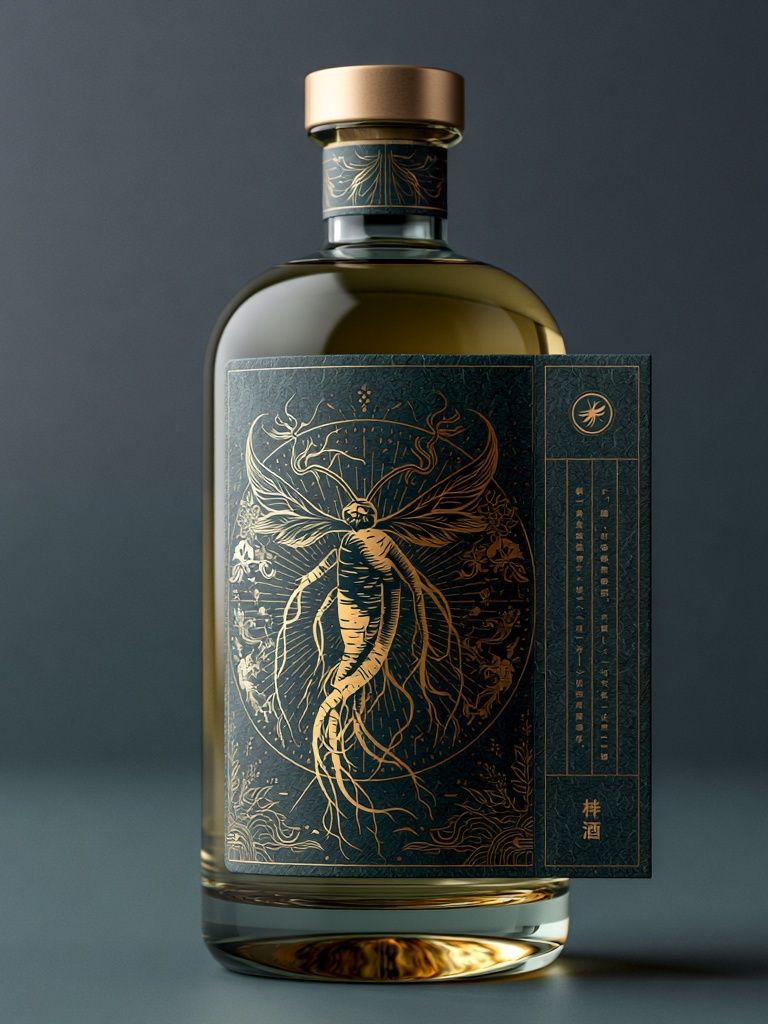 Art Nouveau Bottle Illustration Poster. poster — illustration art