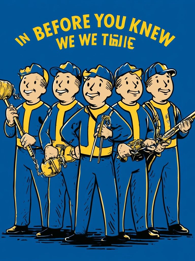 Vault Boy Band Illustration Poster. poster detail