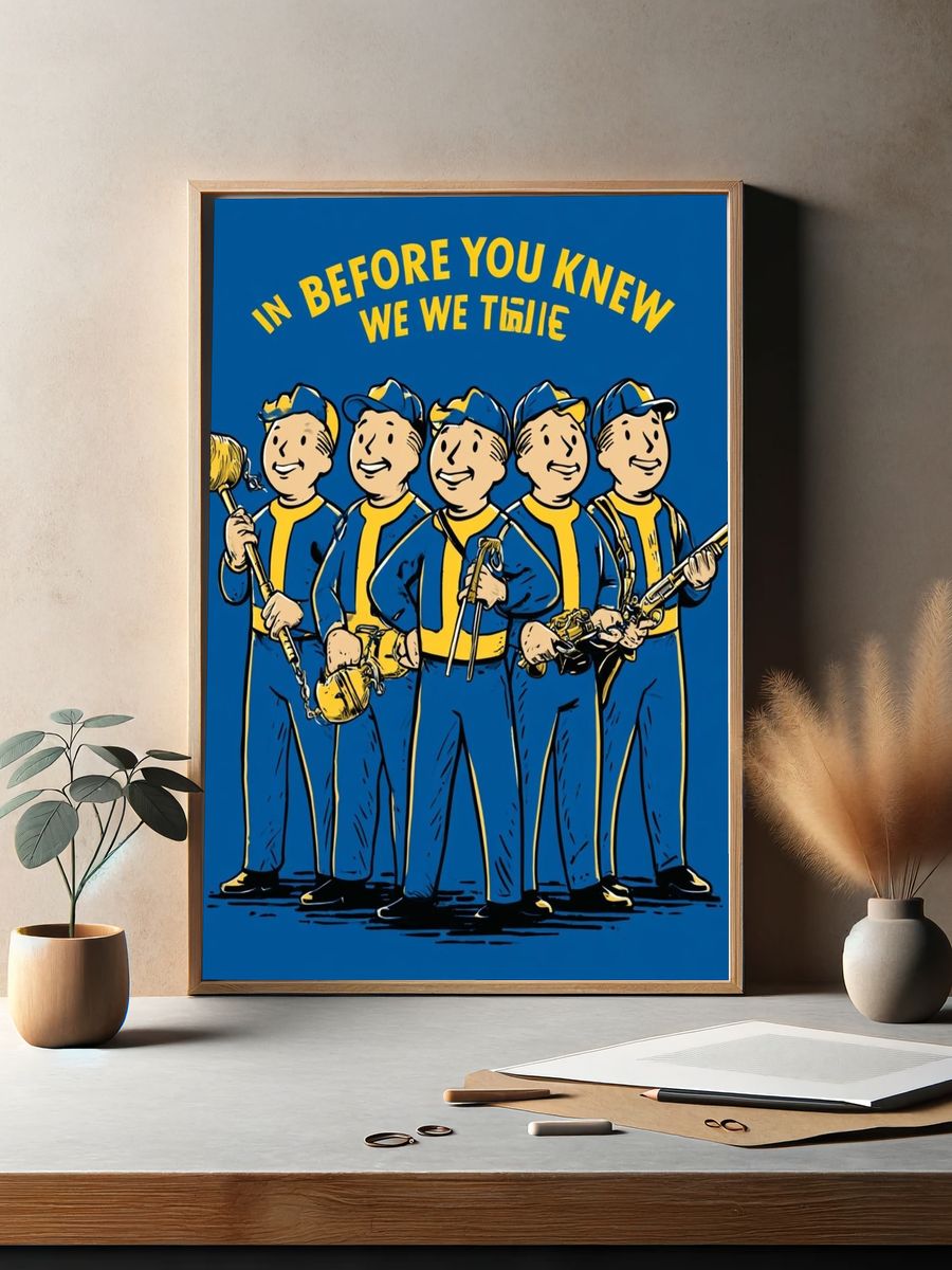 Vault Boy Band Illustration Poster. — room view 2