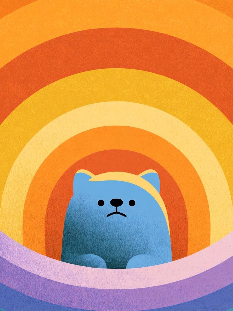 Rainbow Bear Cartoon Print. poster detail