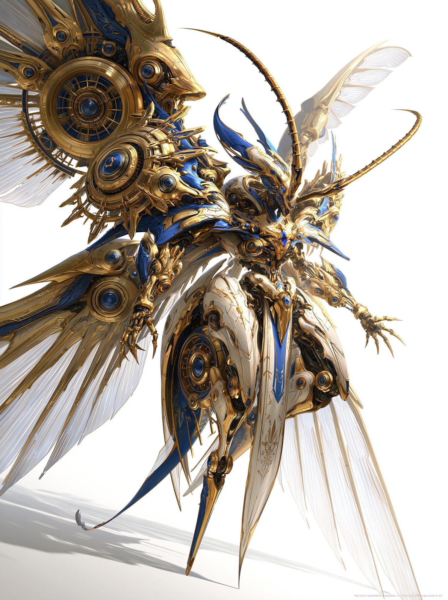 Celestial Mecha Angel Print. poster — illustration art