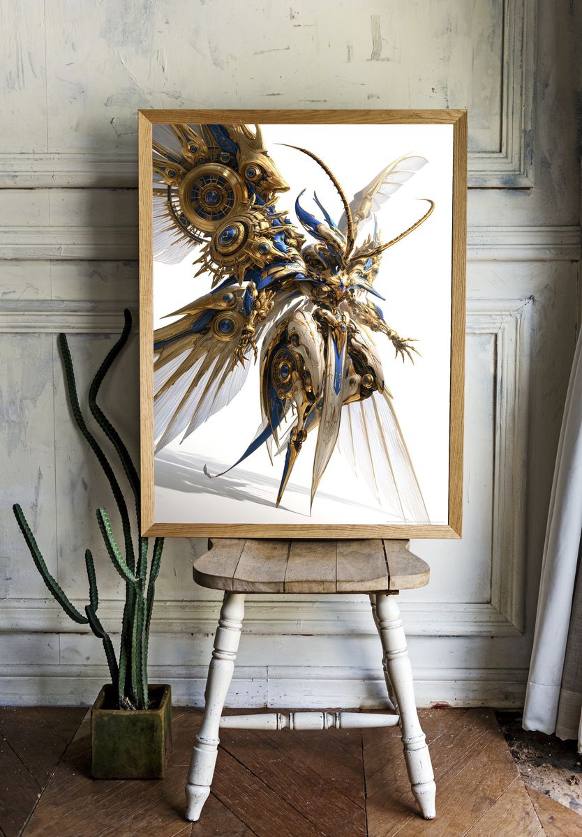 Celestial Mecha Angel Print. — room view 1