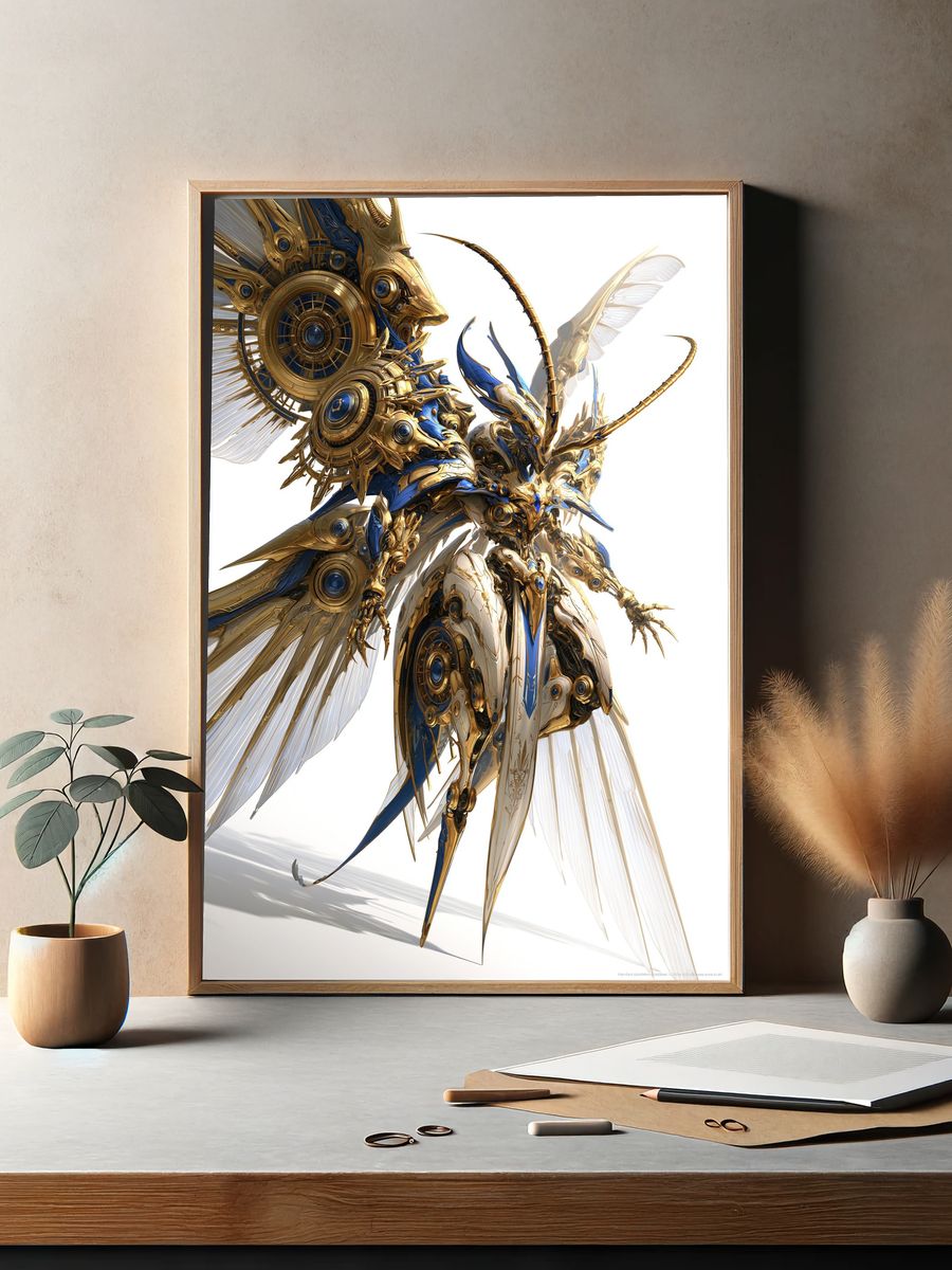 Celestial Mecha Angel Print. — room view 2