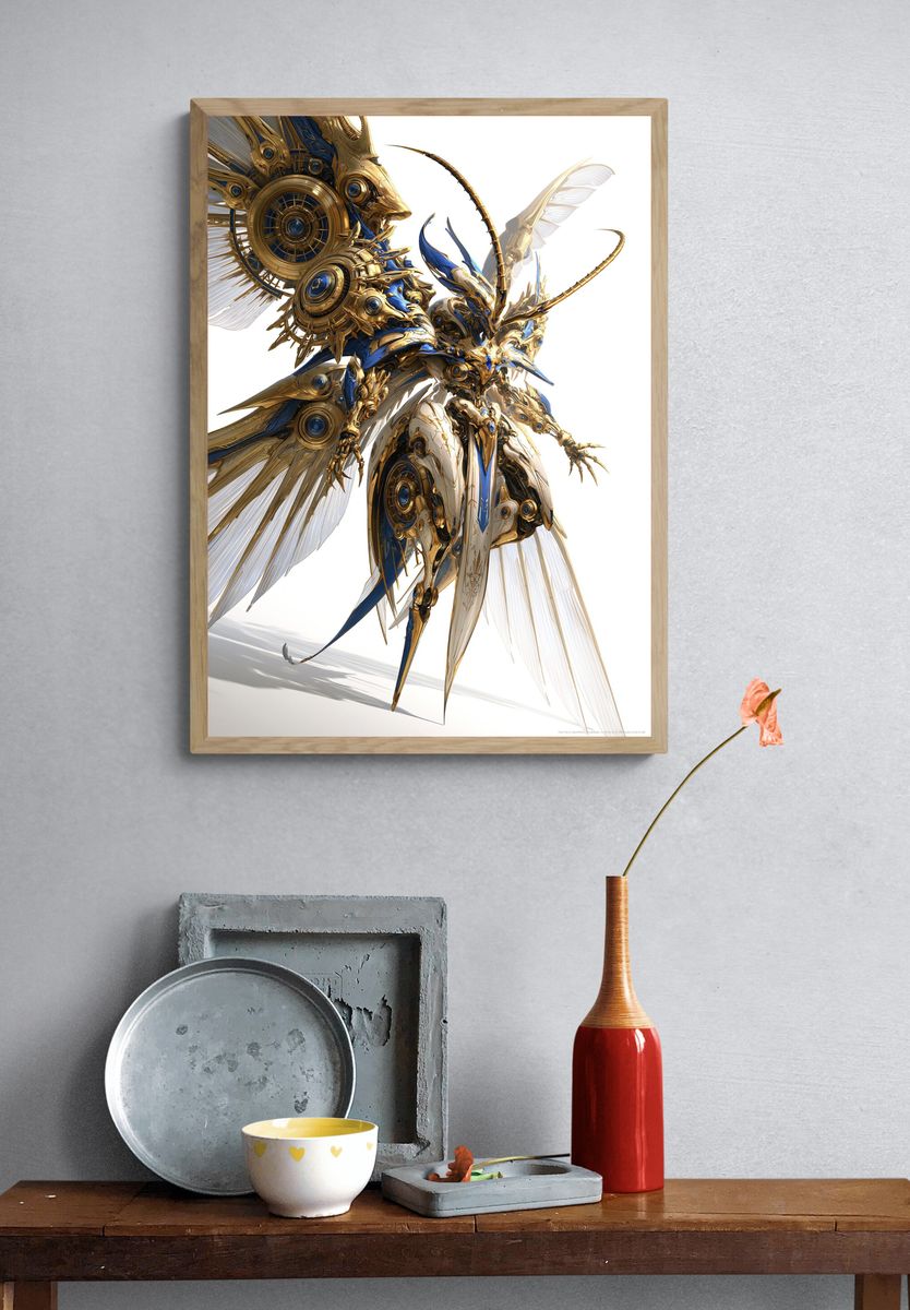 Celestial Mecha Angel Print. — room view 3