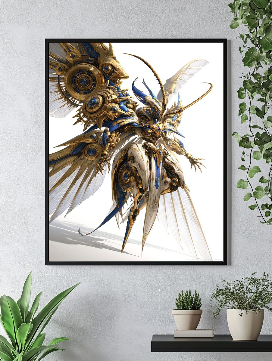 Celestial Mecha Angel Print. — room view 4
