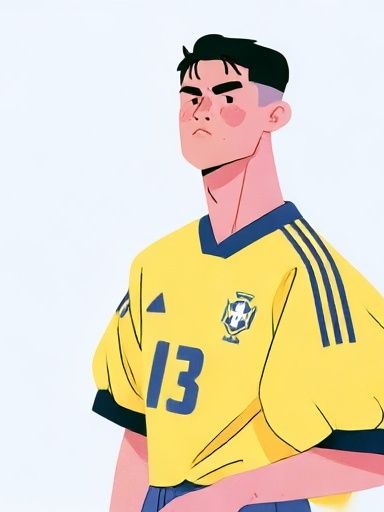 Soccer Player Portrait Illustration Poster. poster — illustration art