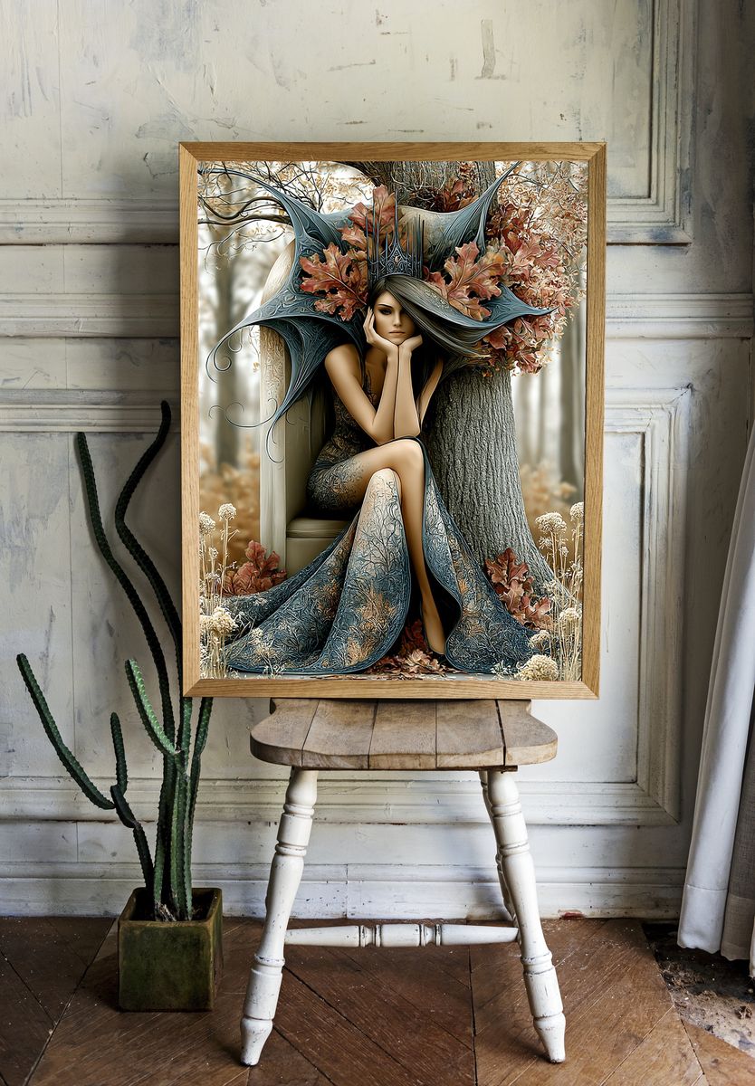 Autumn Forest Queen Illustration Poster. room preview