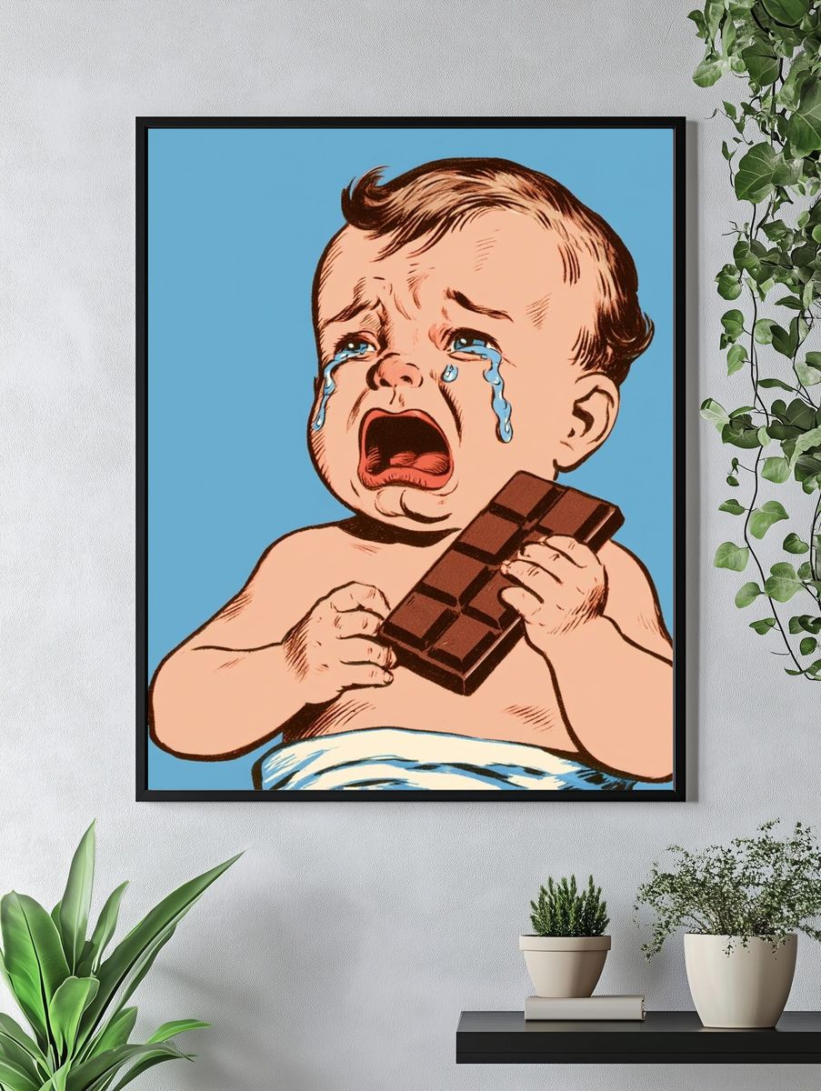 Crying Baby with Chocolate Poster. — room view 4