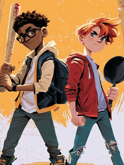 Urban Baseball Duo Illustration Poster. poster