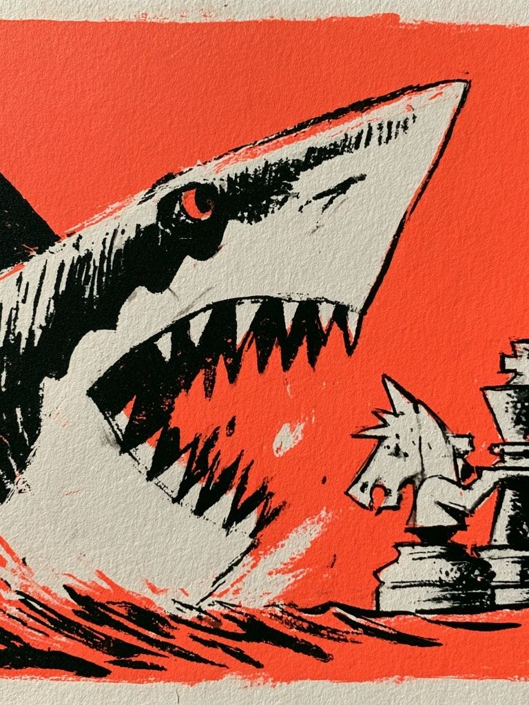 Shark Attack Illustration Poster. poster detail