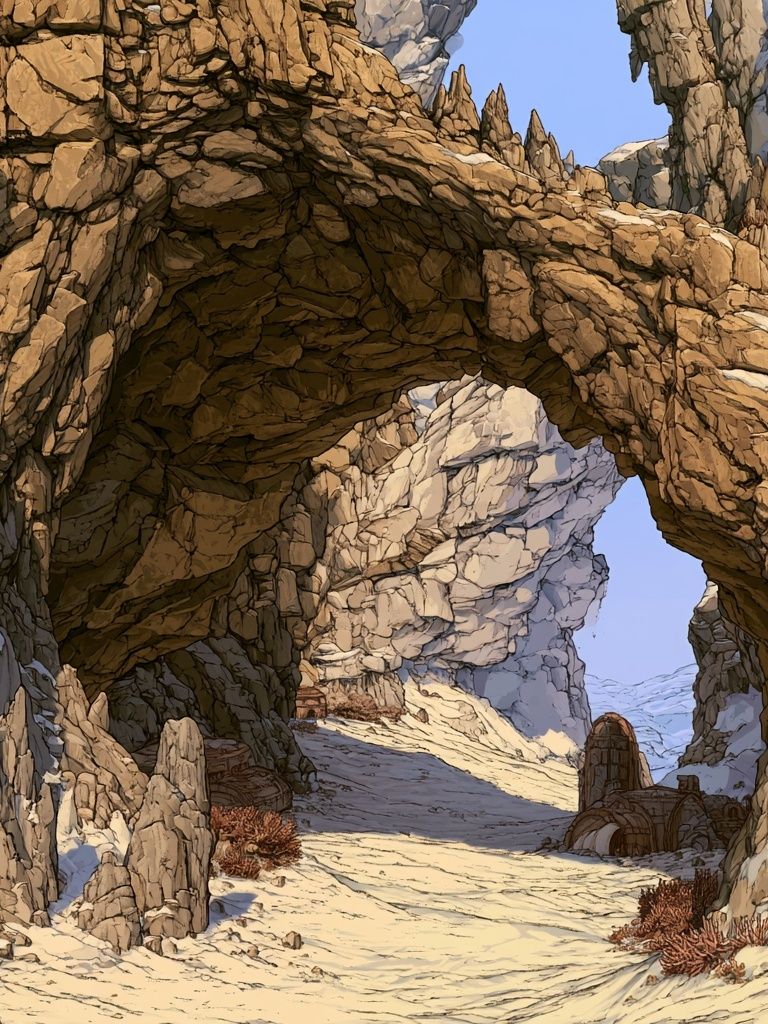 Desert Rock Arch Illustration Poster. poster — illustration art