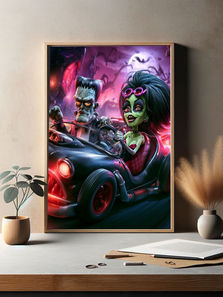 Monster Roadster — Illustration Print. — room view 2