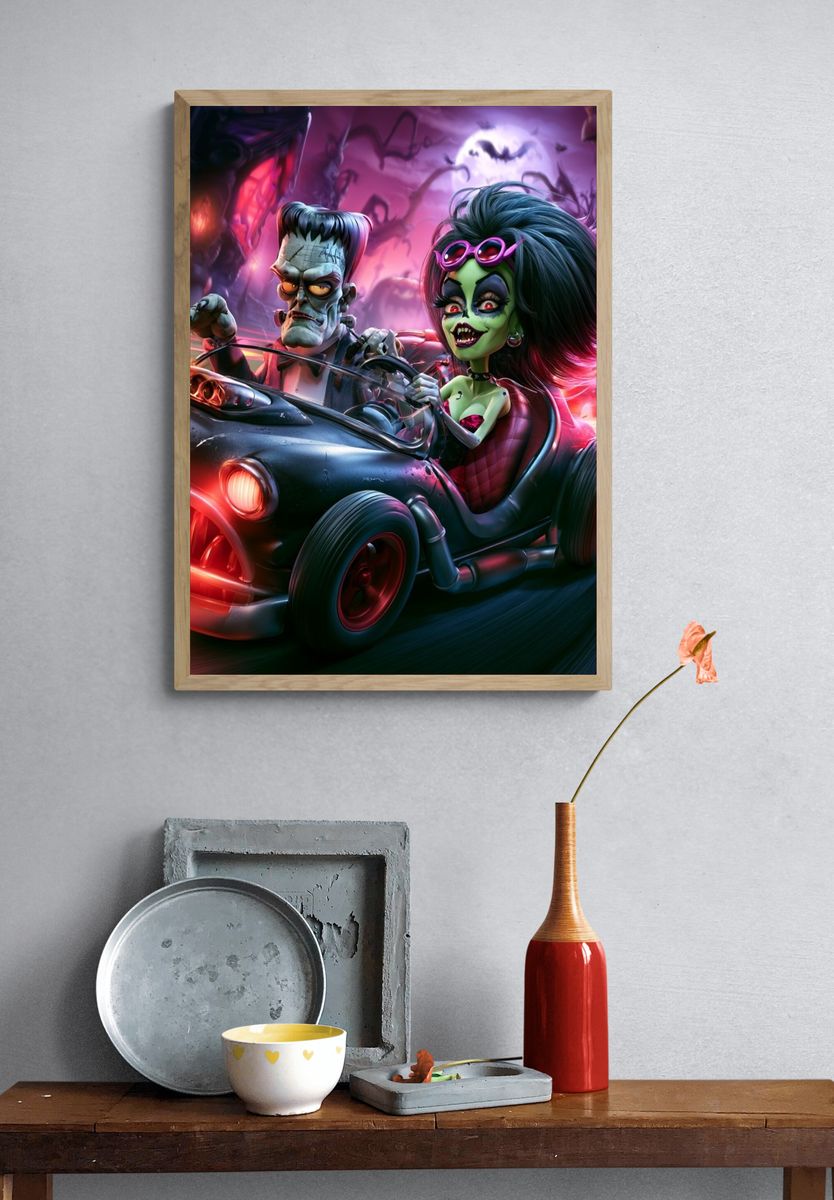 Monster Roadster — Illustration Print. — room view 3