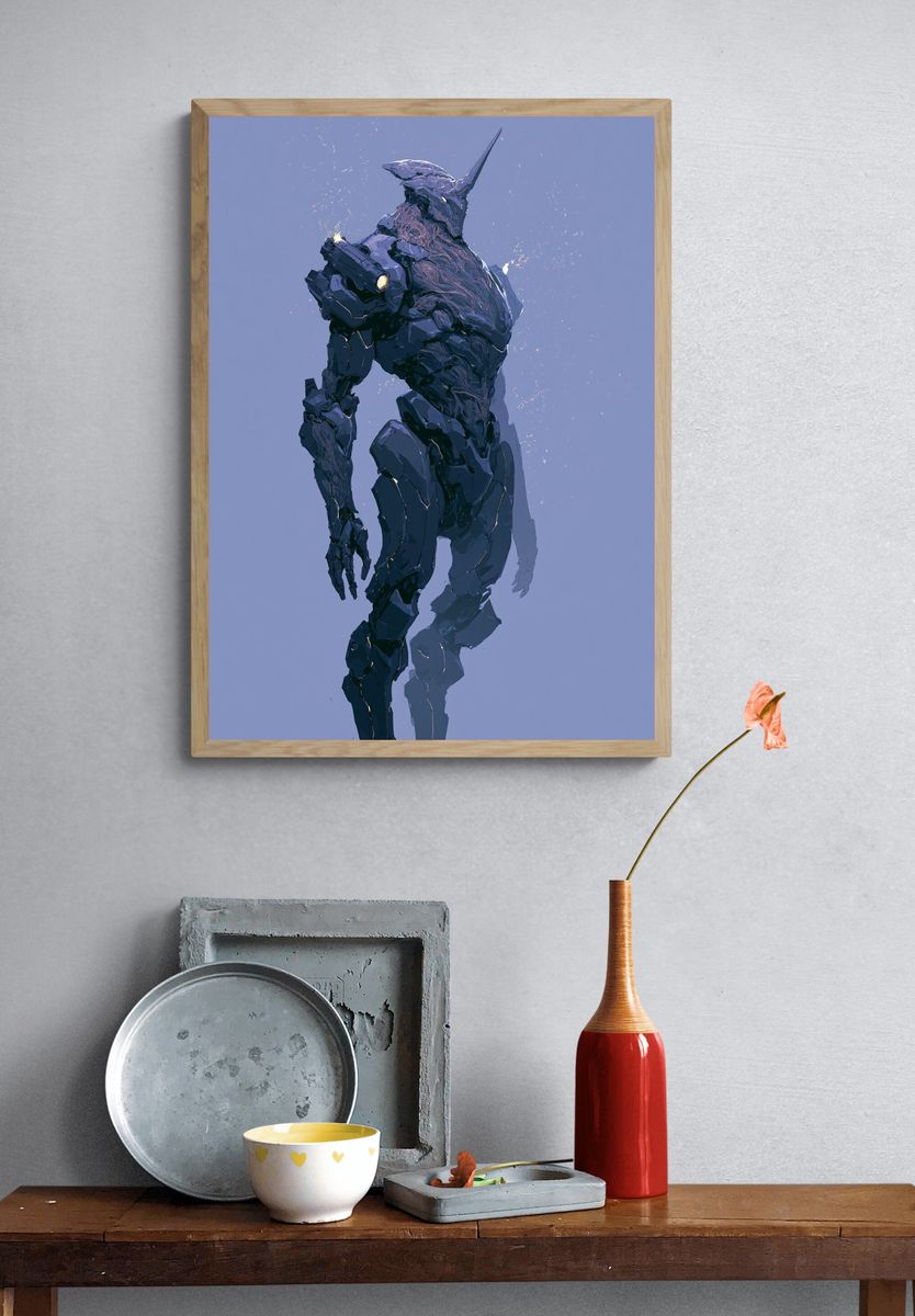 Mecha Titan Digital-Art Poster. — room view 3