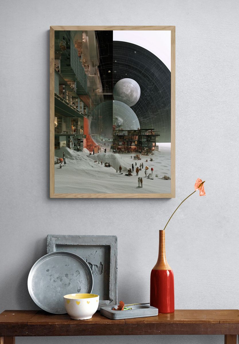 Surreal Lunar Habitat Print. — room view 3