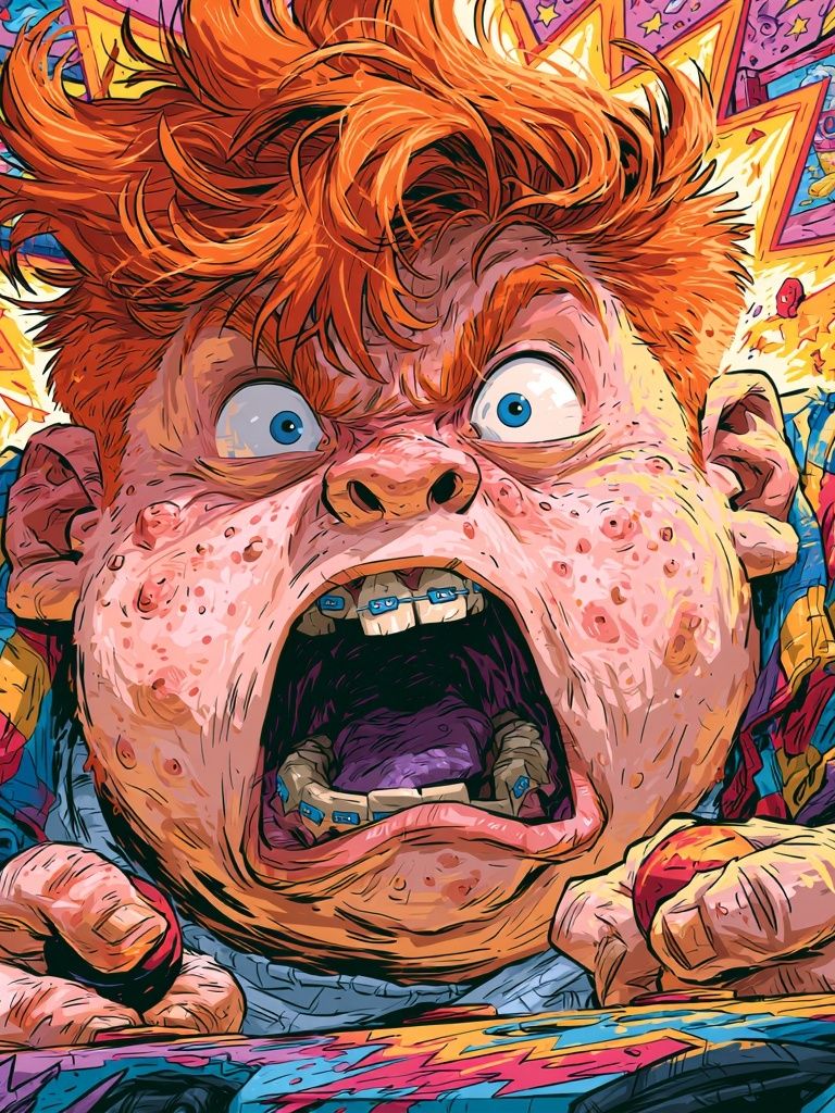 Comic Shock Face Illustration Poster. poster detail