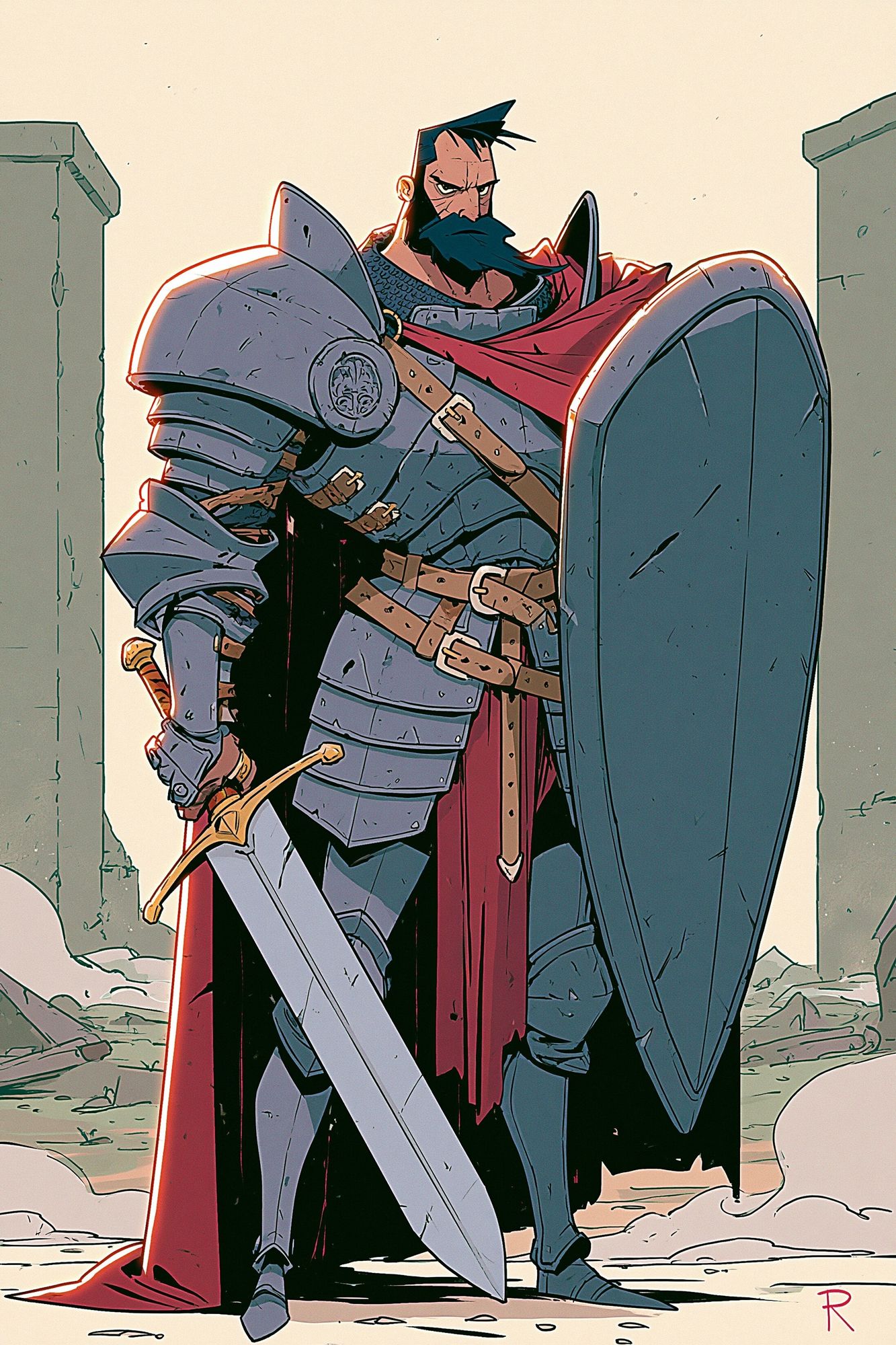 Armored Knight Digital Art Poster. poster — illustration art