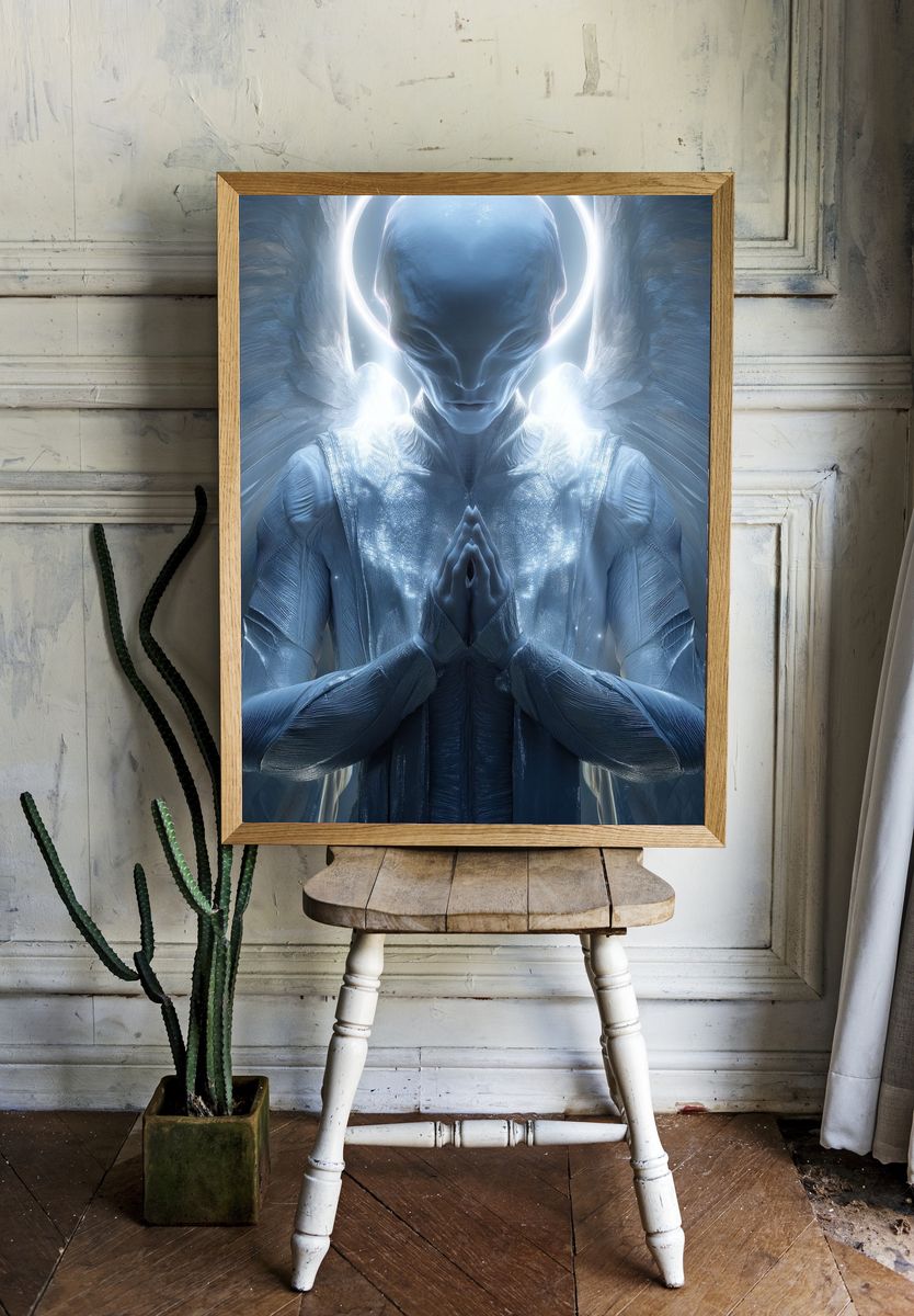 Celestial Angel Digital Art Poster. room preview