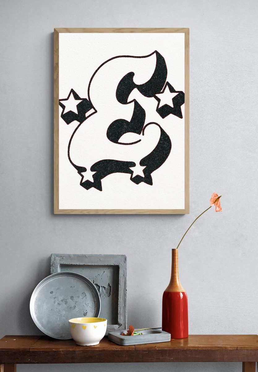 Starry Abstract Face Poster. — room view 3
