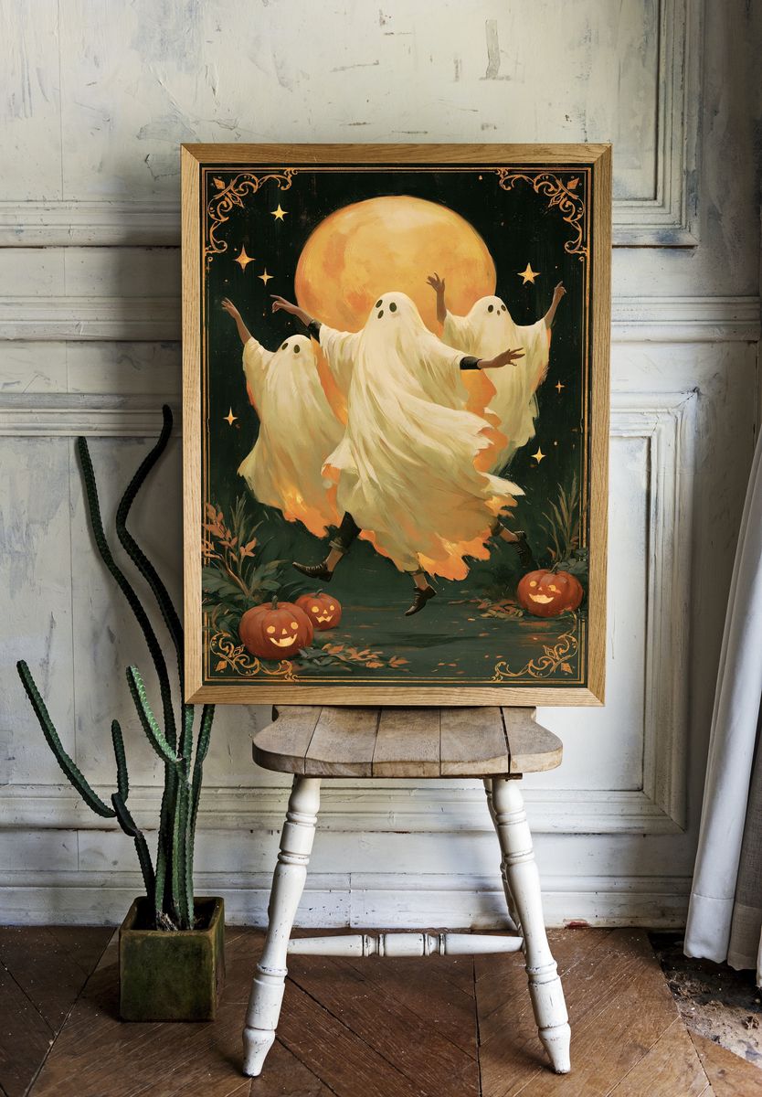Halloween Ghost Dance Print. — room view 1