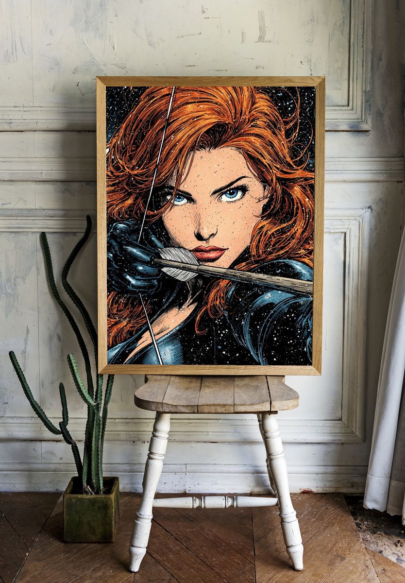 Red-Haired Archer Comic Art Poster room preview