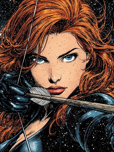 Red-Haired Archer Comic Art Poster. poster print