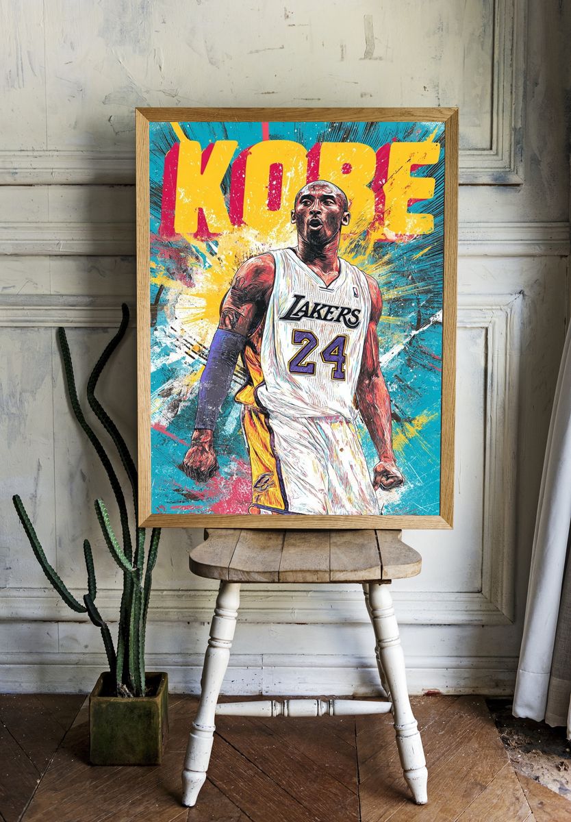 Kobe Bryant Graffiti Basketball Poster. — room view 1
