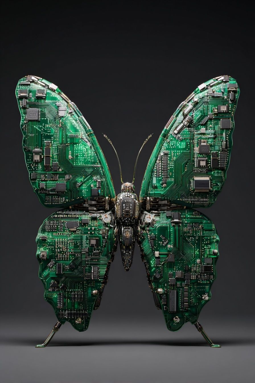 Circuit Butterfly Digital Art Print. poster — illustration art