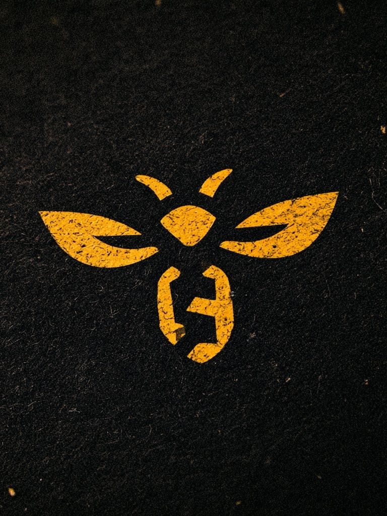 Yellow Bee Emblem Typography Poster. poster — illustration art