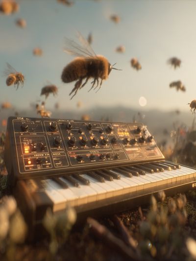 Bee Synth Dreamscape Poster. poster print